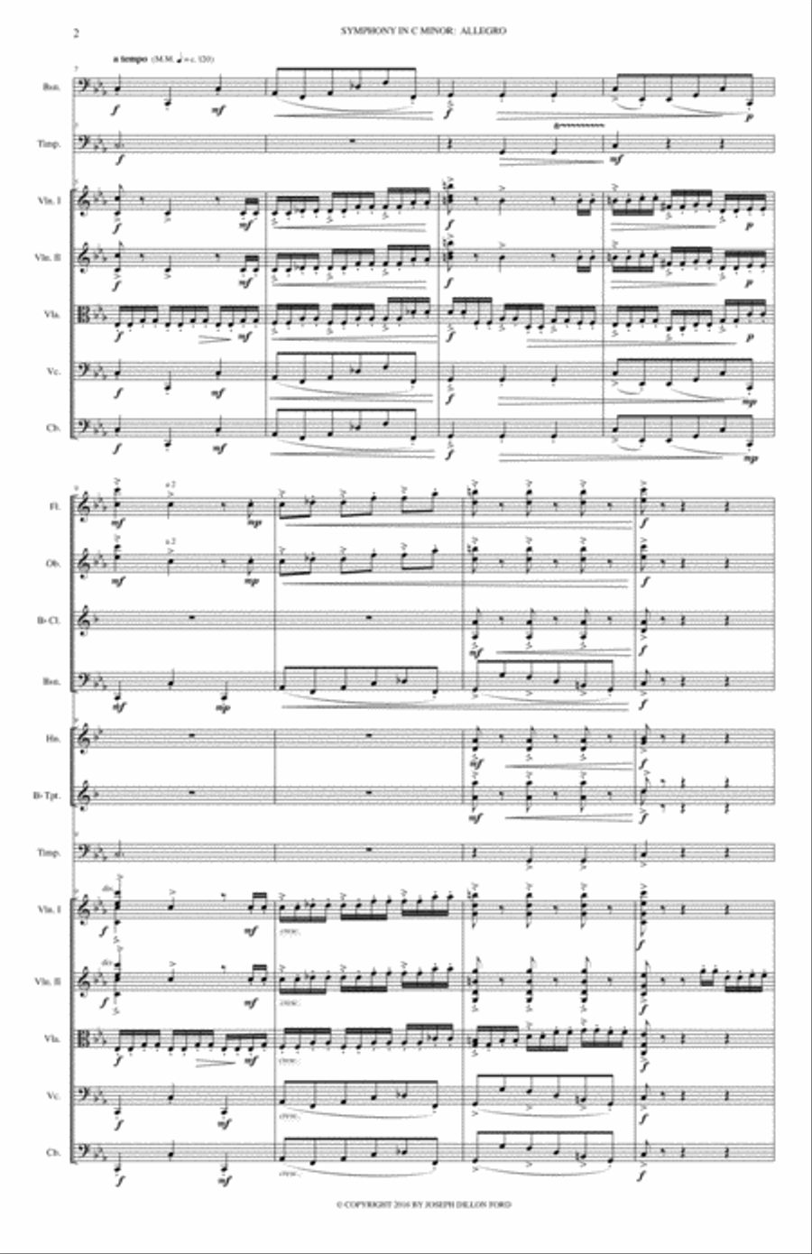 Symphony in C MINOR - The Fitch Symphony - all four movements (33 minutes) Full Orchestra scores gallery preview page 2