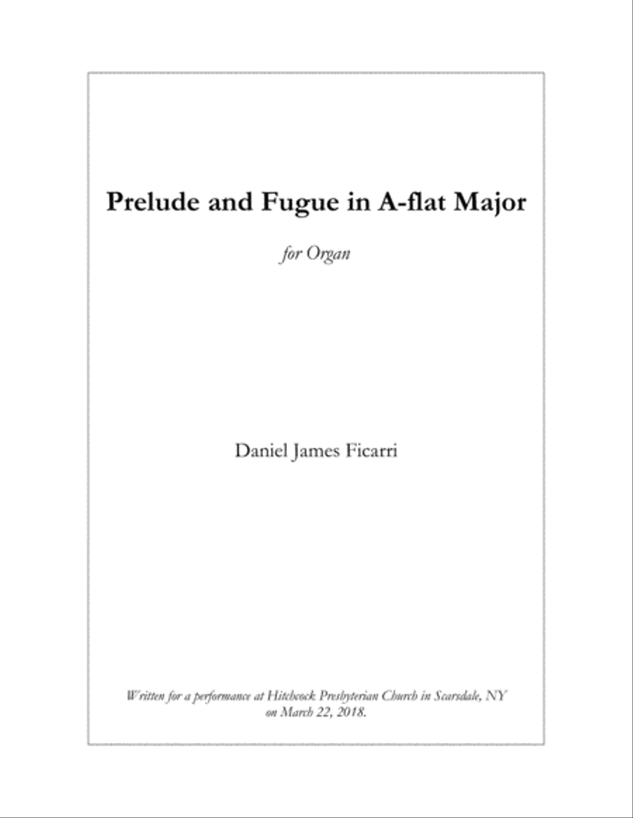 Prelude and Fugue in A-flat Major Organ Solo scores gallery preview page 1