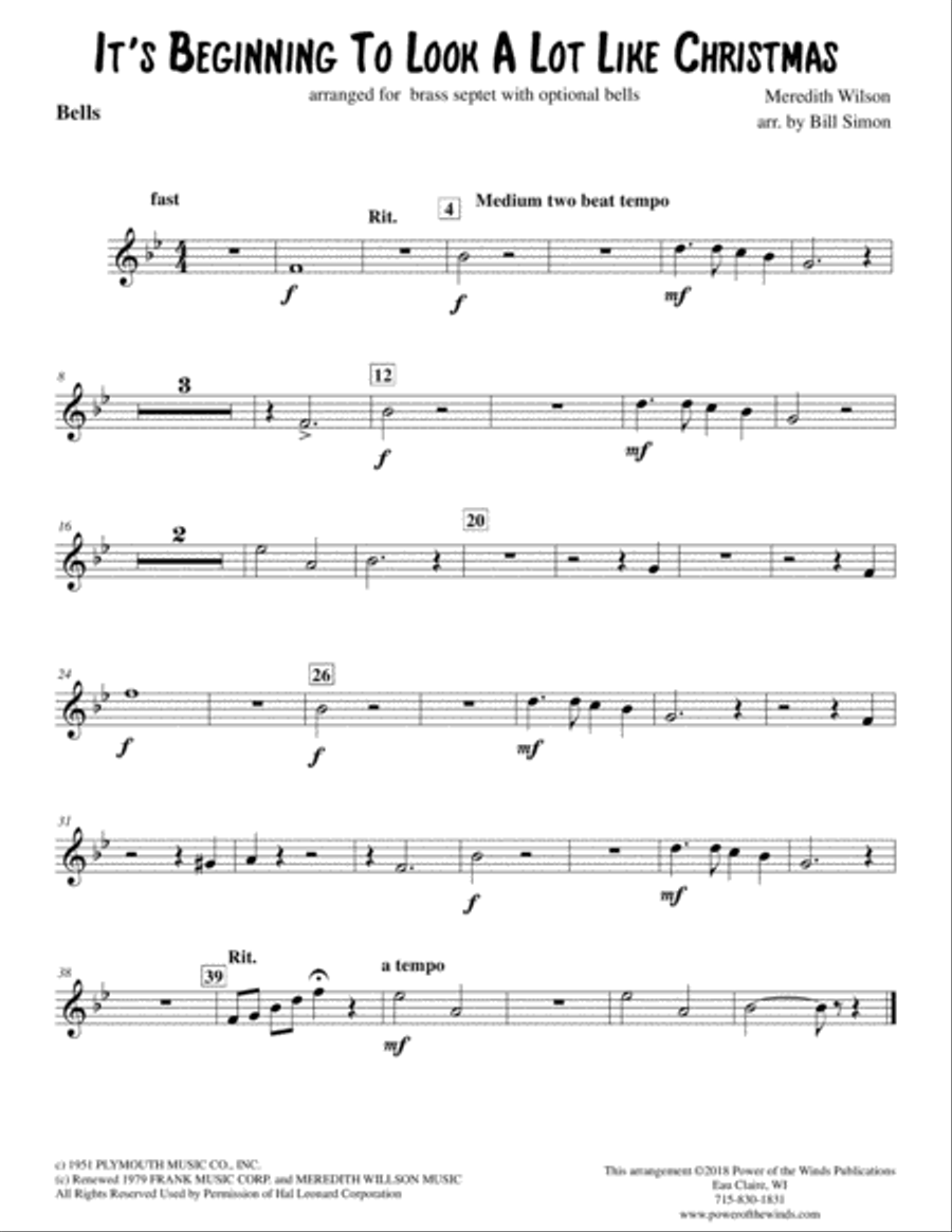 It's Beginning To Look Like Christmas Brass Ensemble scores gallery preview page 5