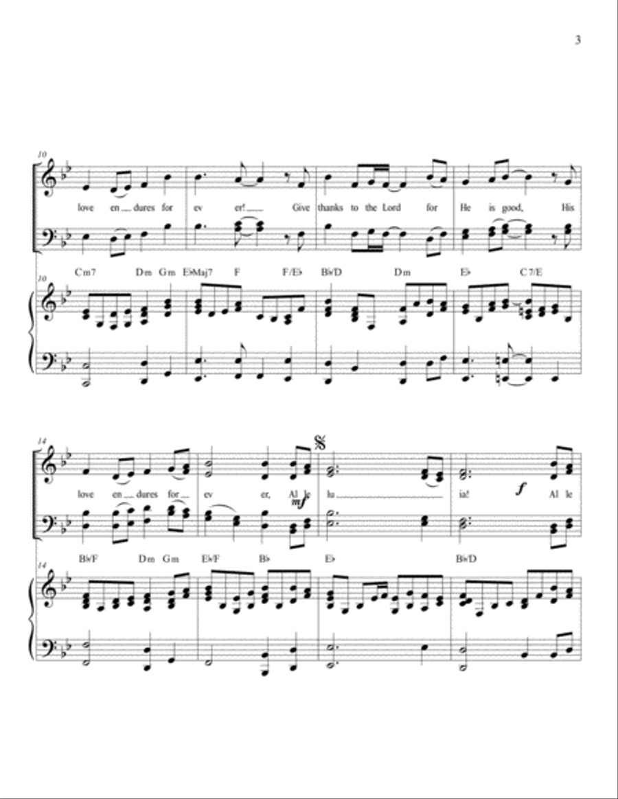 Give Thanks to the Lord SATB 4-Part scores gallery preview page 3