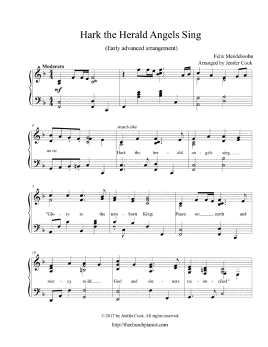 Hark the Herald Angels Sing Piano Solo scores gallery preview page 1