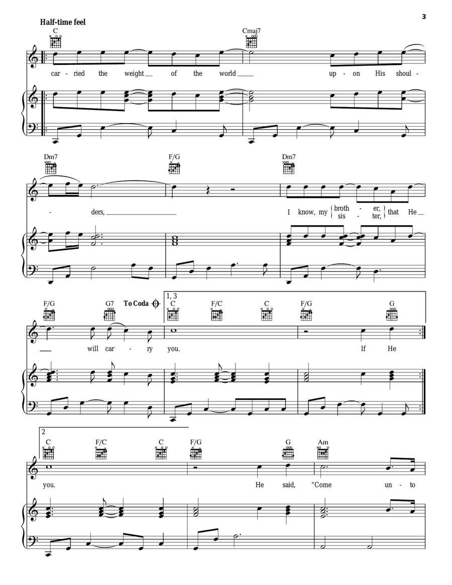 He Will Carry You Acoustic Guitar scores gallery preview page 3