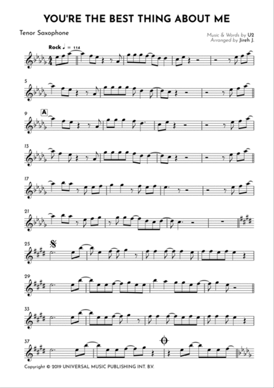 You're The Best Thing About Me Tenor Saxophone scores gallery preview page 2