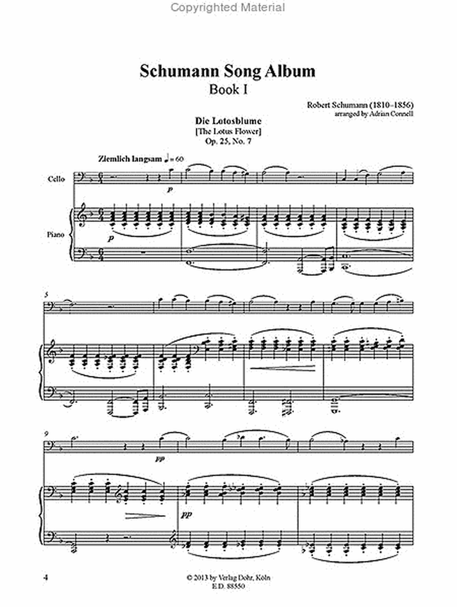Schumann Song Album I (für Violoncello und Klavier)