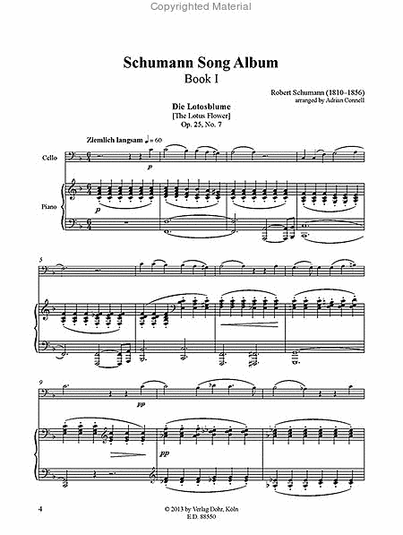 Schumann Song Album I (für Violoncello und Klavier)
