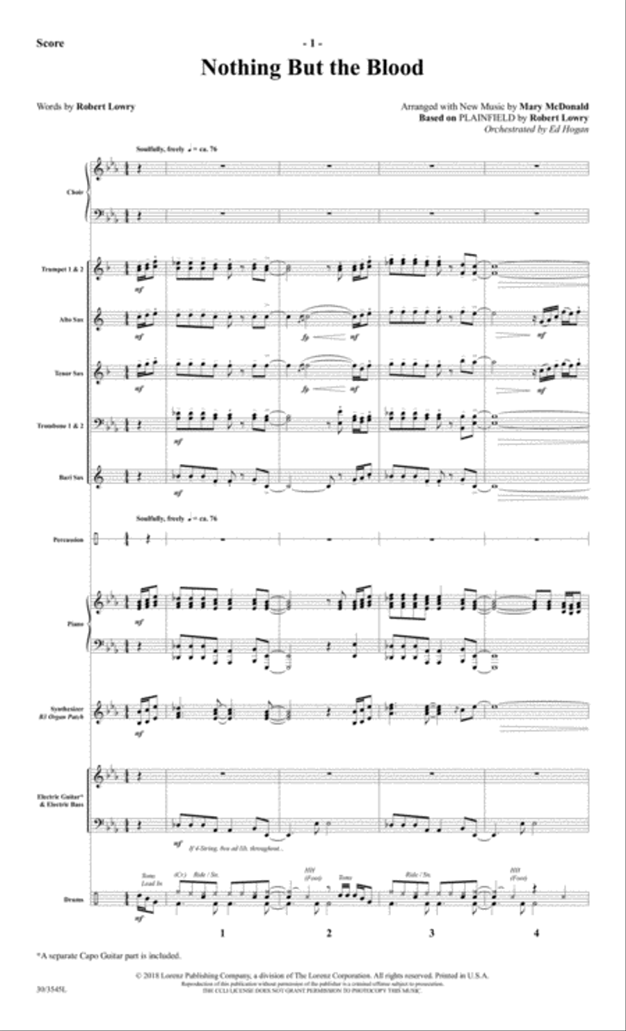 Nothing But the Blood - Instrumental Ensemble Score and Parts Choir scores gallery preview page 3