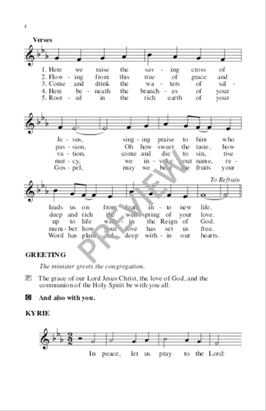 Tree of Life Setting, Holy Communion - Assembly edition Unison Choir scores gallery preview page 5