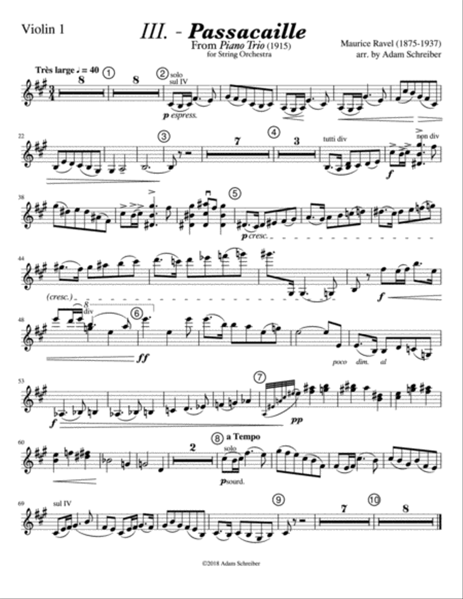 Ravel - Passacaglia for String Orchestra String Orchestra scores gallery preview page 6