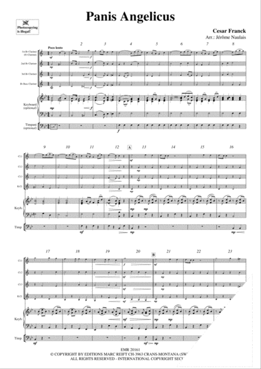 Panis Angelicus Panis Angelicus Clarinet Quartet scores gallery preview page 3