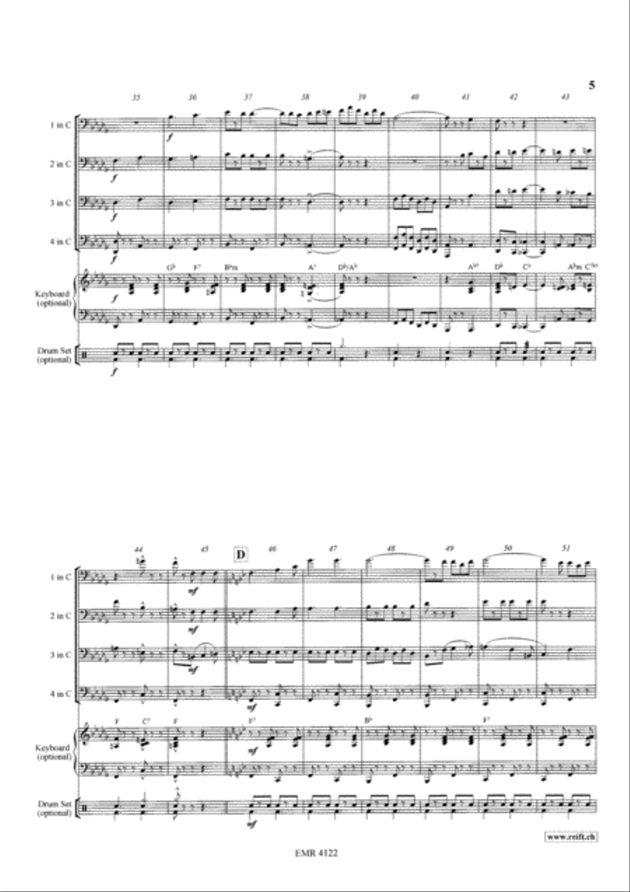 Sousa Medley Sousa Medley Trombone Quartet scores gallery preview page 5
