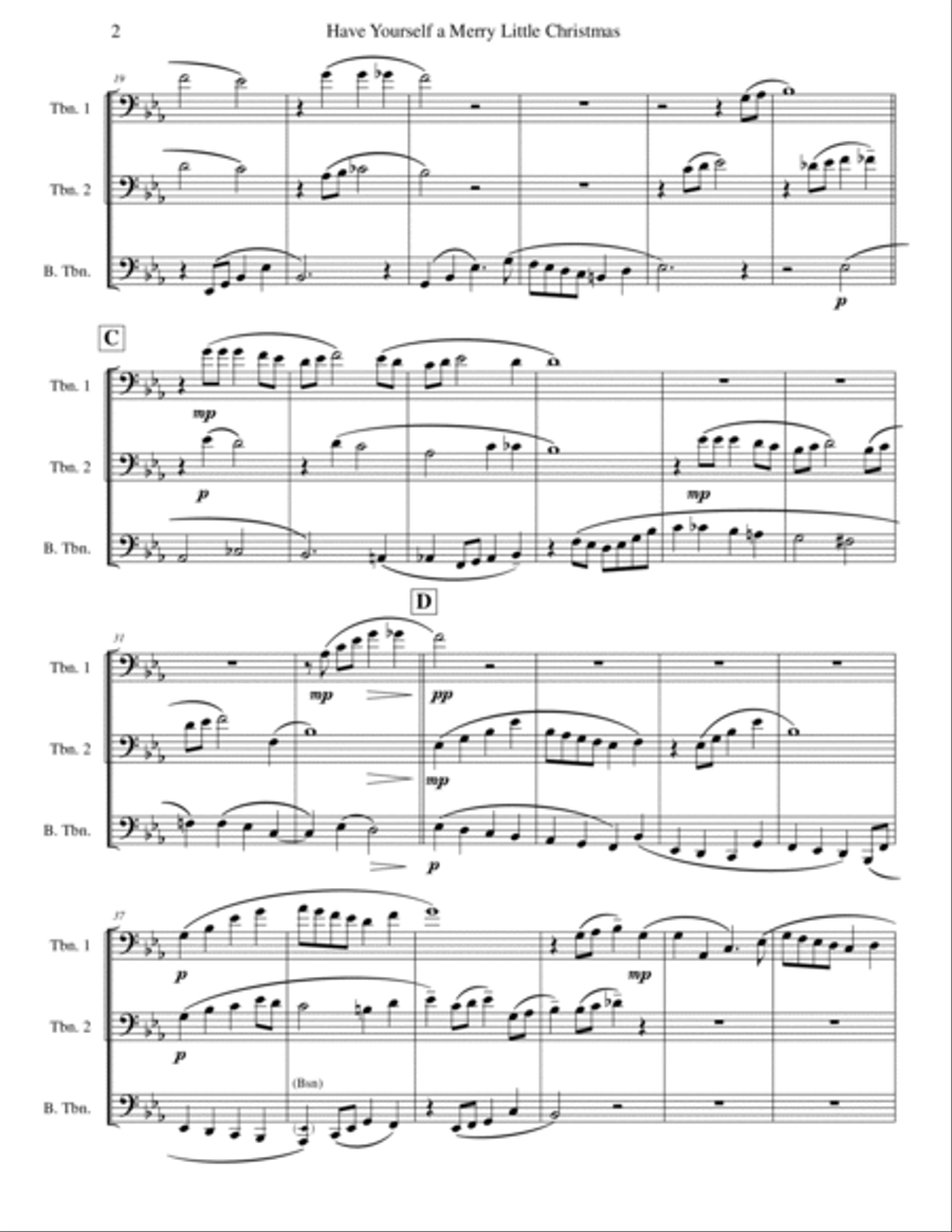 Have Yourself A Merry Little Christmas Trombone Trio scores gallery preview page 2