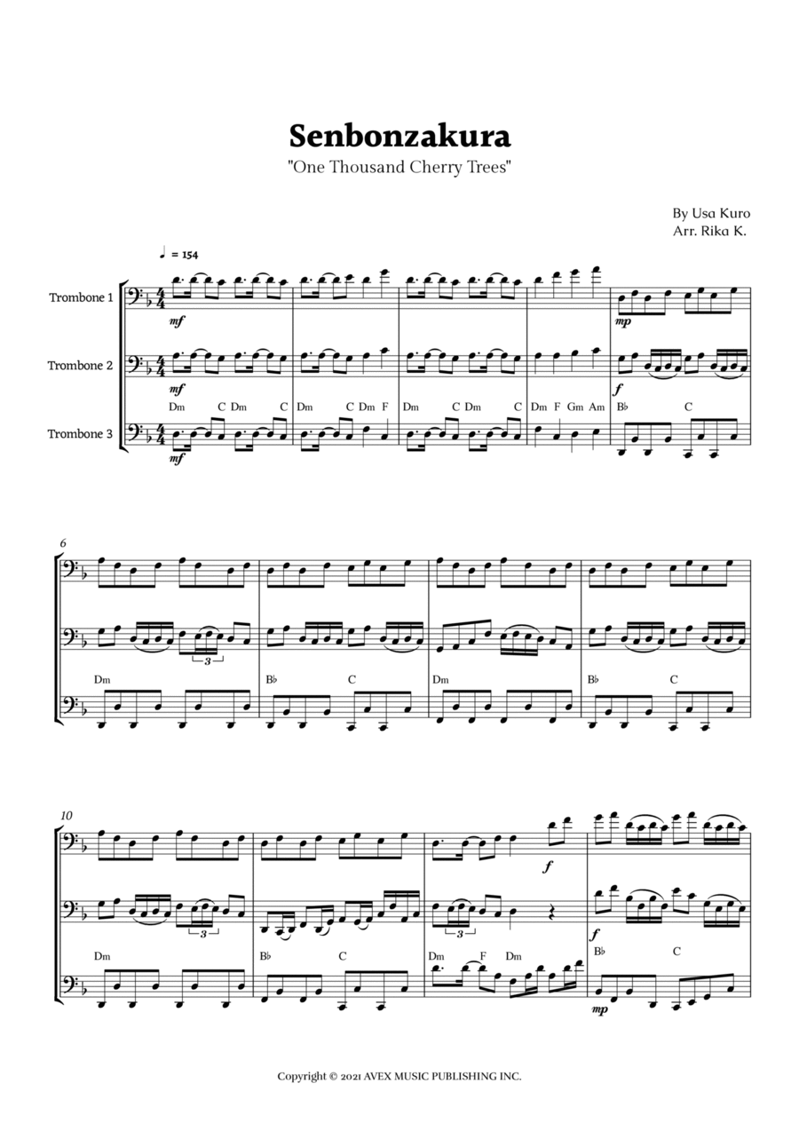 Senbonzakura Chamber Music scores gallery preview page 1