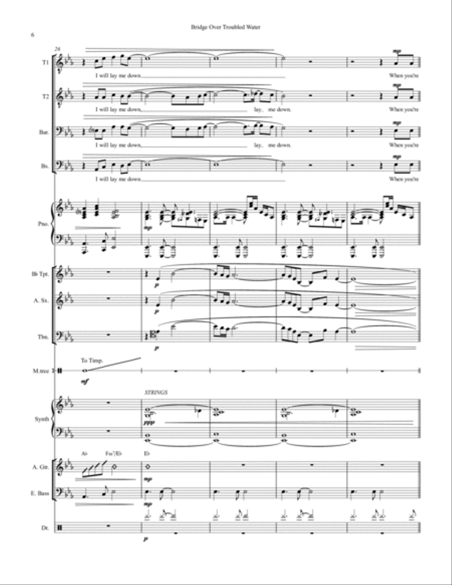 Bridge Over Troubled Water Large Ensemble scores gallery preview page 6