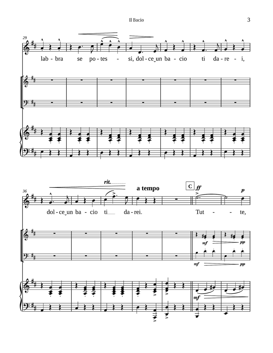 Il Bacio (Soprano&Piano Trio) Small Ensemble scores gallery preview page 5