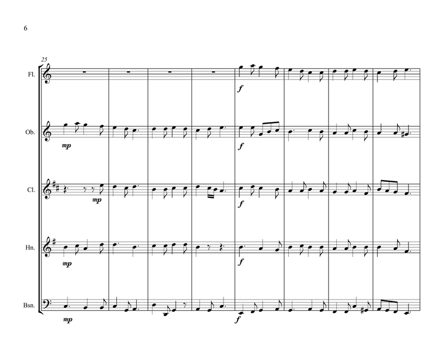 In Dulce Jubilo for Wind Quintet Woodwind Quintet scores gallery preview page 6