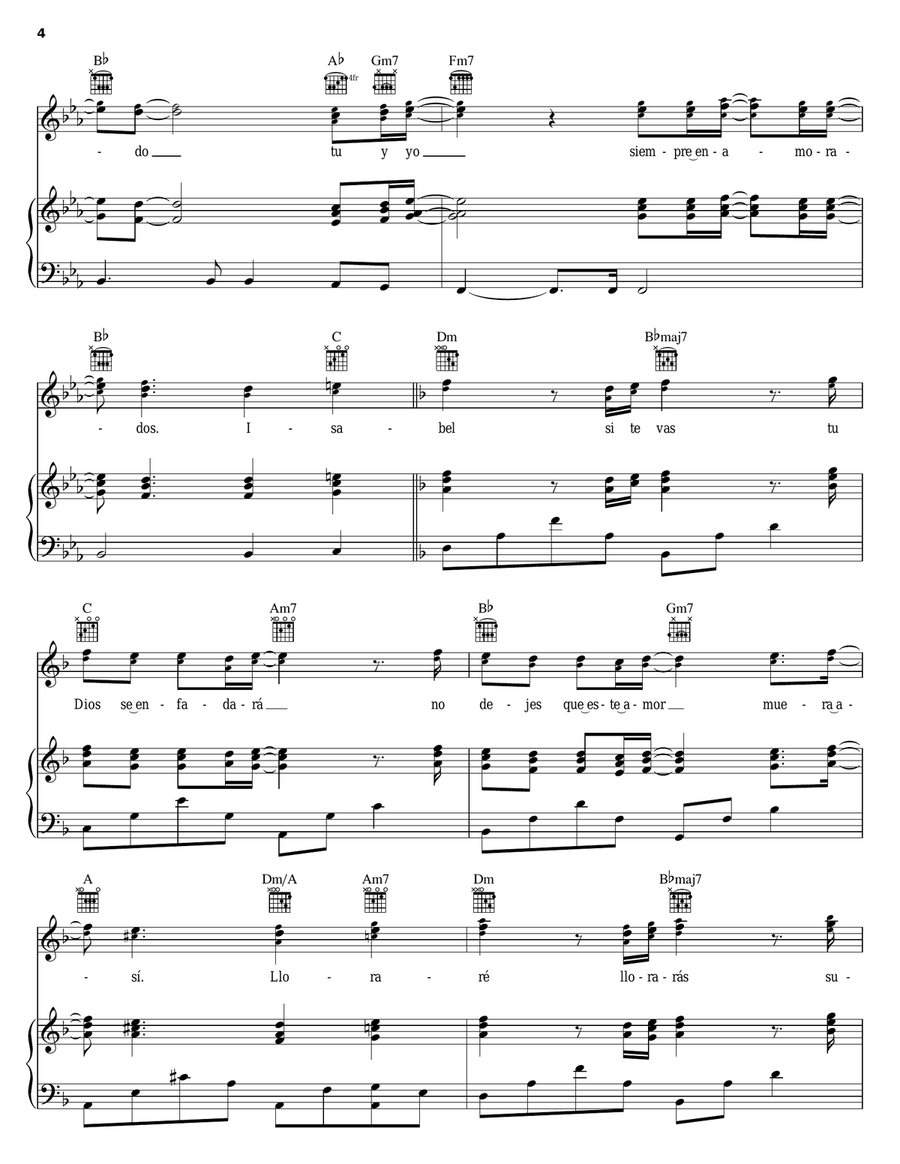 Isabel Piano, Vocal, Guitar scores gallery preview page 4