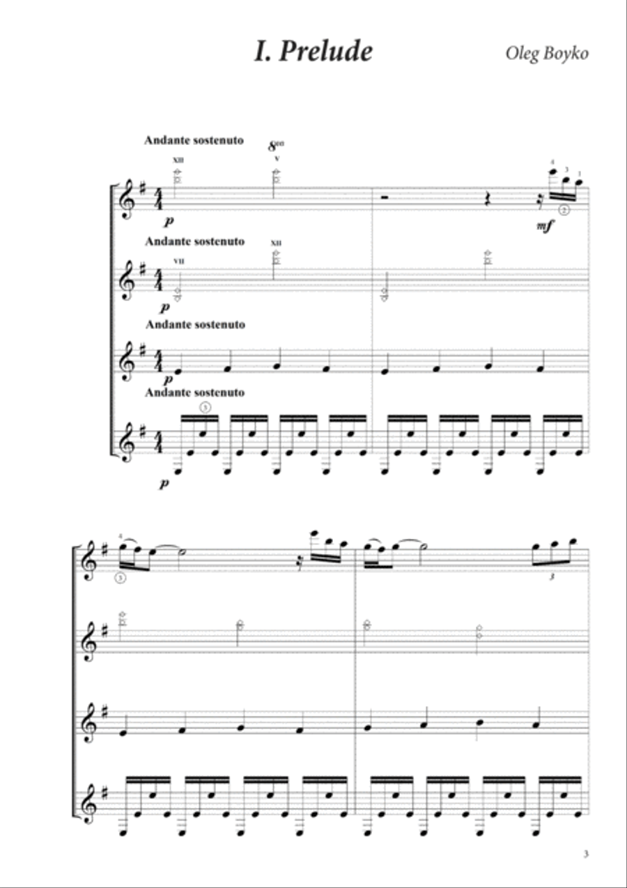 Suite for Guitars Quartet Classical Guitar scores gallery preview page 3