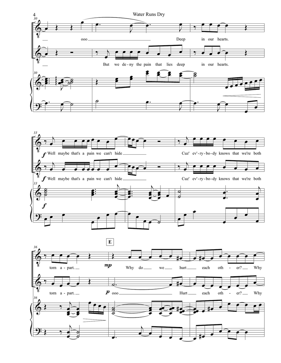 Water Runs Dry 2-Part scores gallery preview page 4