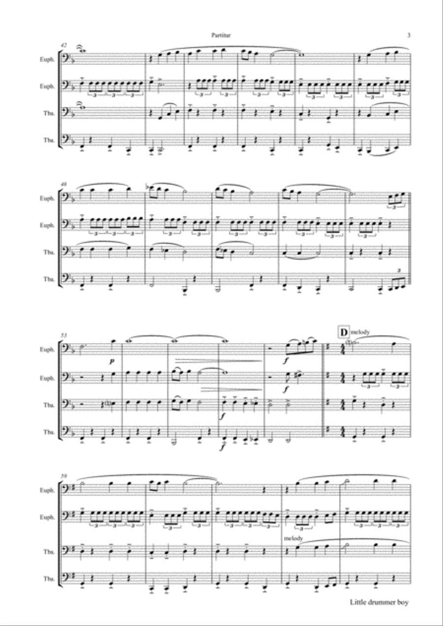 The Little Drummer Boy Tuba scores gallery preview page 3