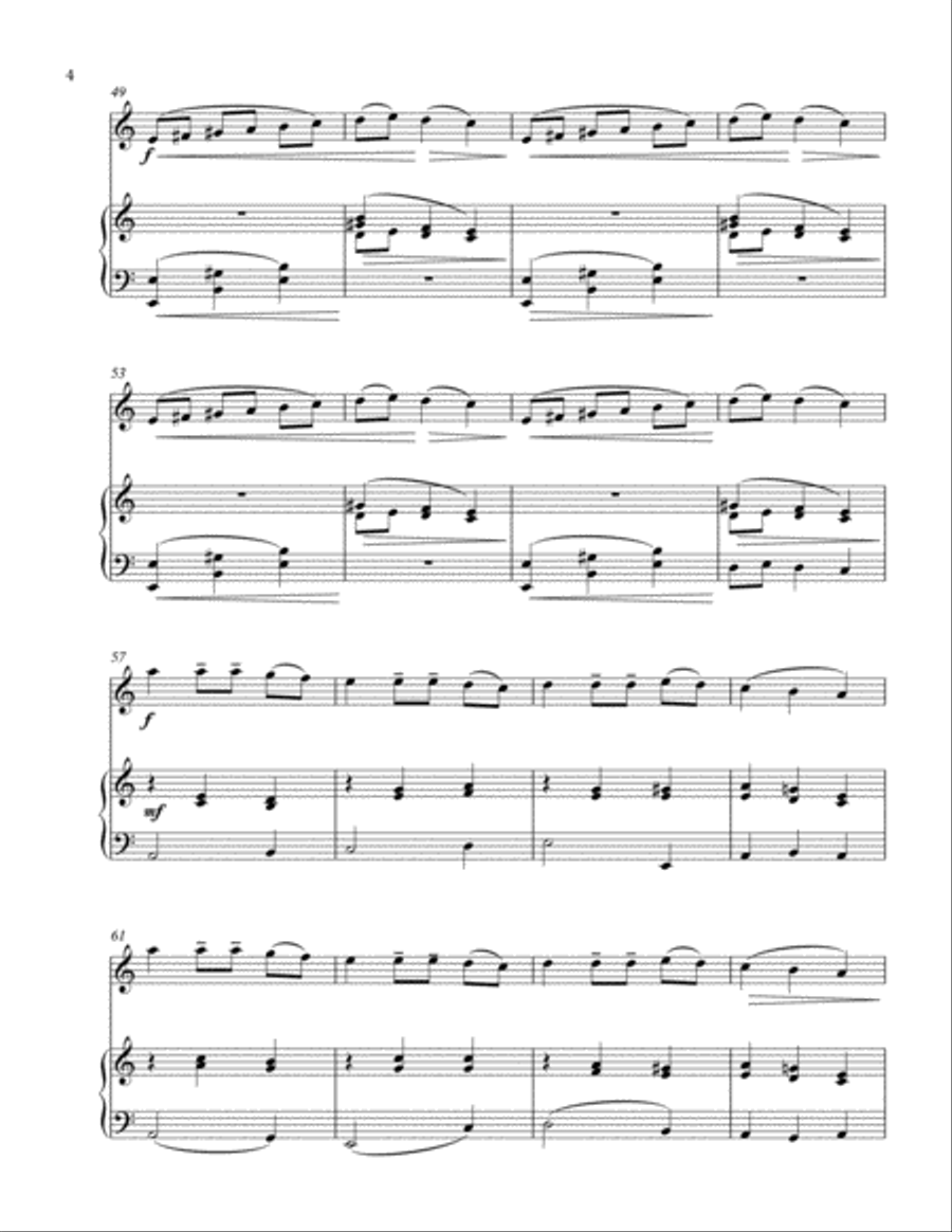 Carol of the Bells Violin and Piano Violin Solo scores gallery preview page 4