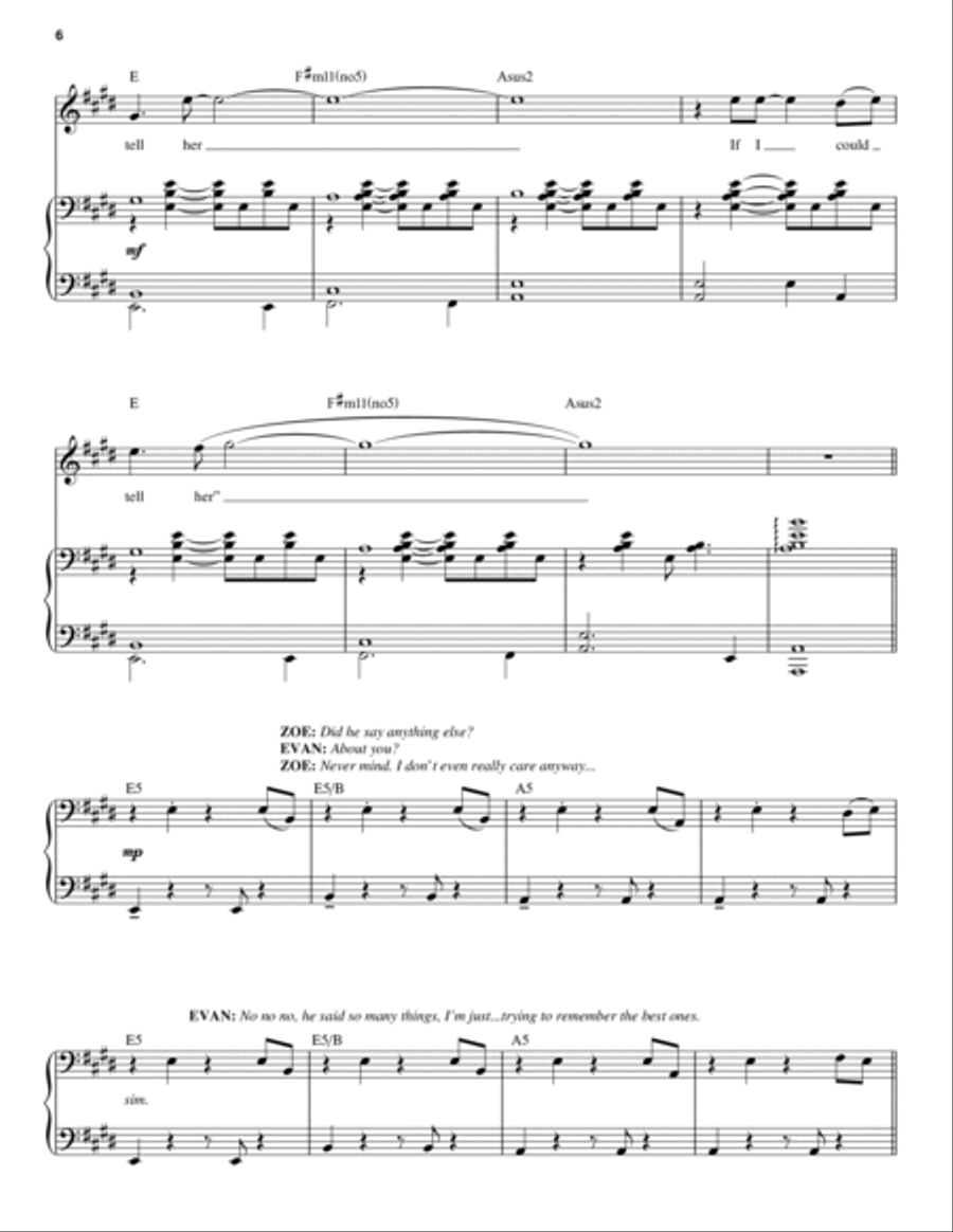 If I Could Tell Her (from Dear Evan Hansen) Voice scores gallery preview page 6