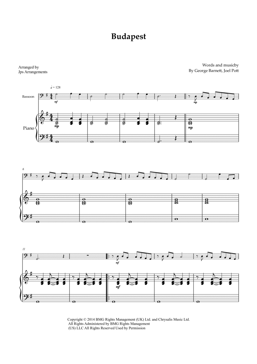 Budapest Bassoon scores gallery preview page 1