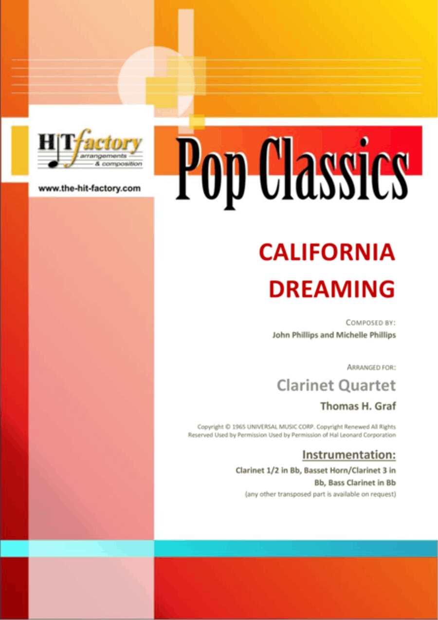 California Dreamin' Woodwind Quartet scores gallery preview page 1