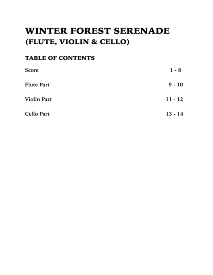 Winter Forest Serenade (Trio for Flute, Violin and Cello) Small Ensemble scores gallery preview page 4