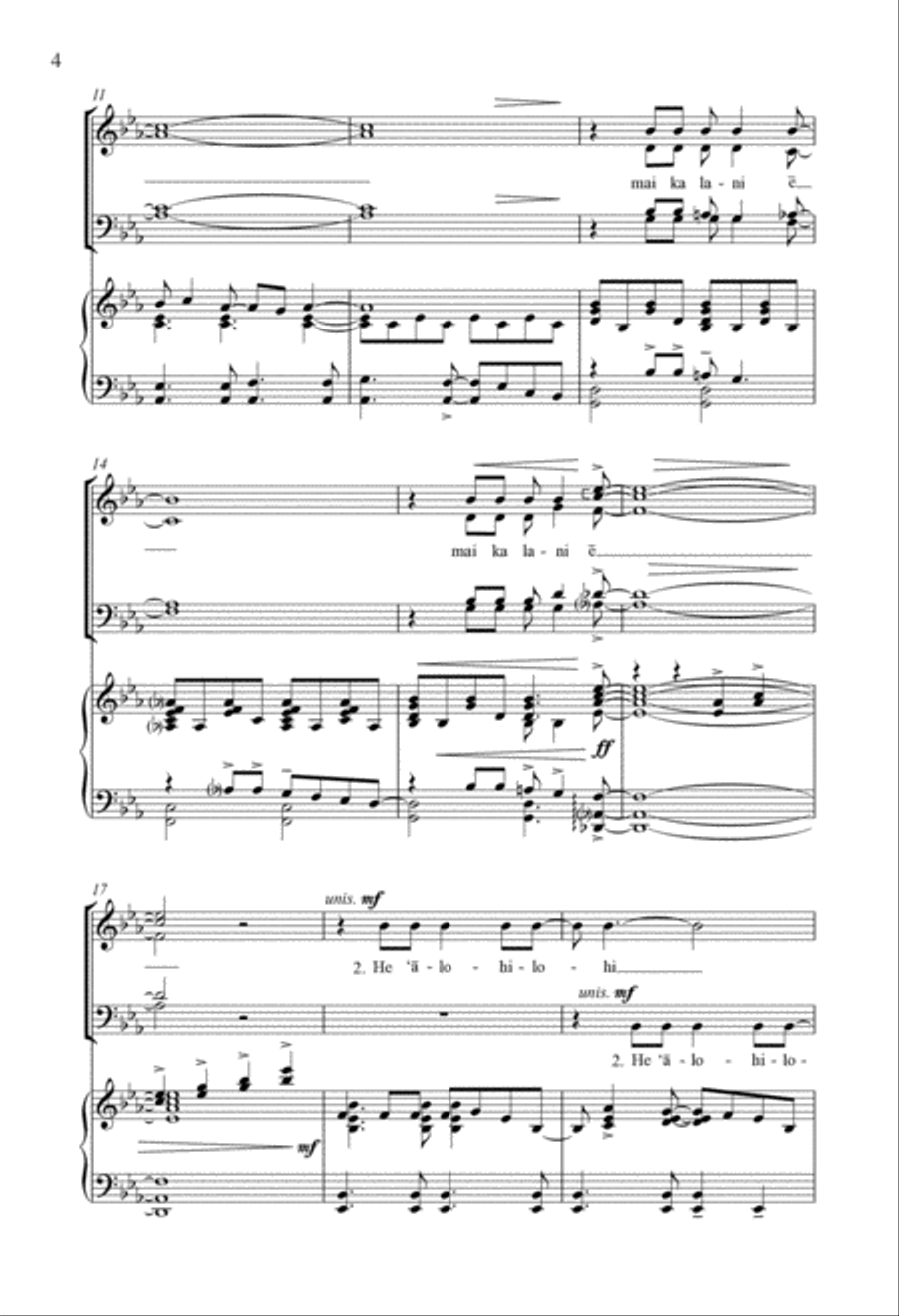 Aia Ke Kanaka 4-Part scores gallery preview page 3