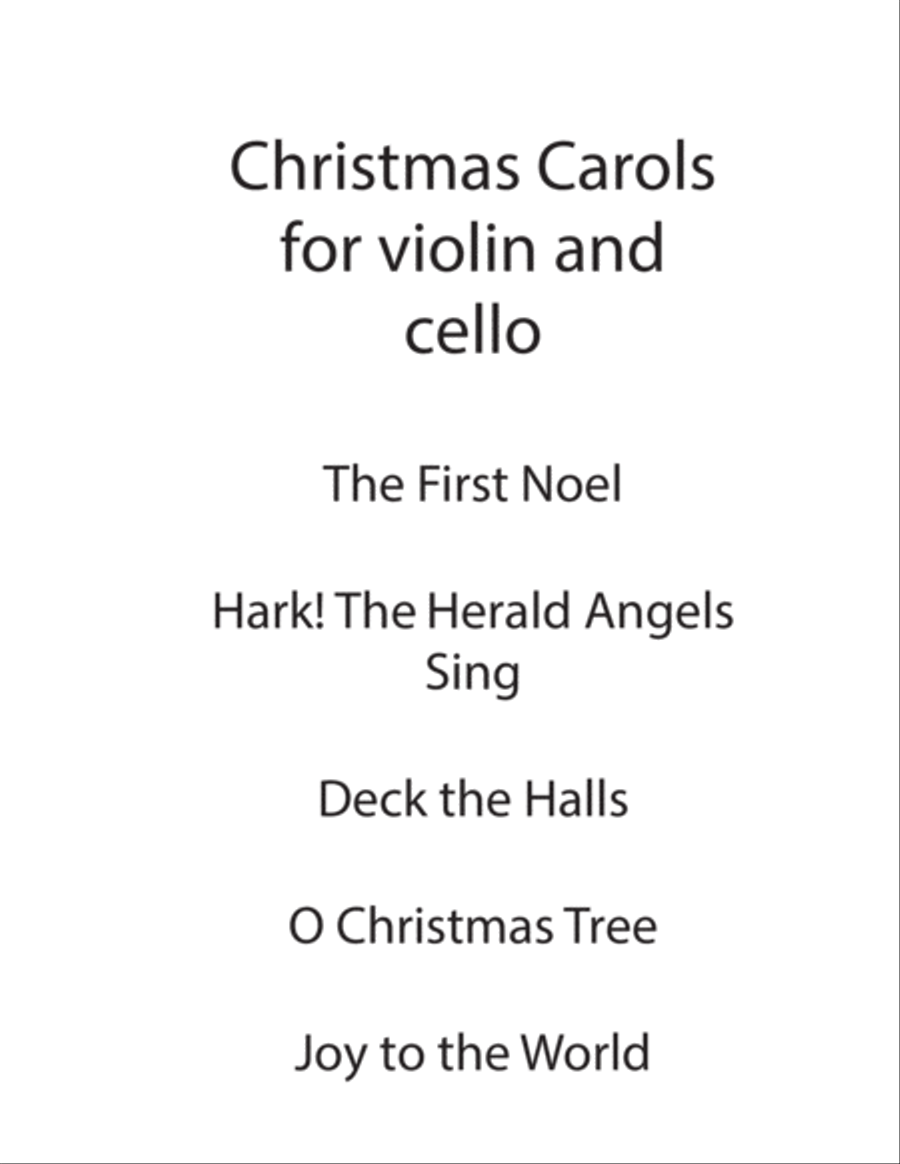 Christmas Carols for Violin and Cello duo String Duet scores gallery preview page 1