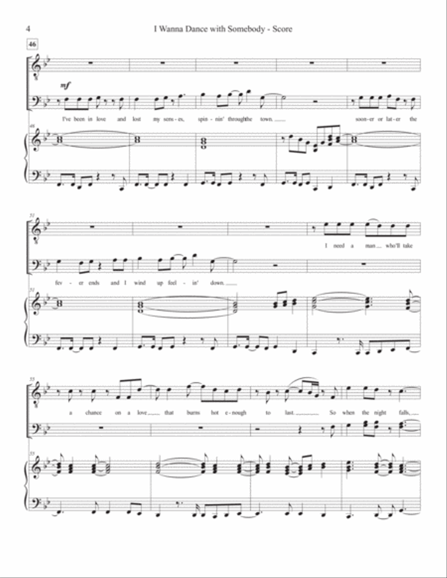 I Wanna Dance With Somebody TTBB scores gallery preview page 4