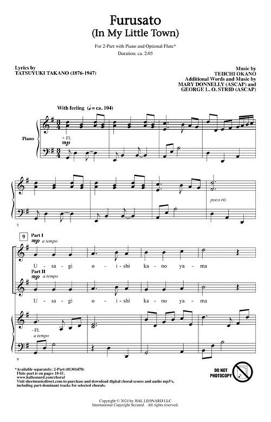 Furusato (in My Little Town) by George L.O. Strid 2-Part - Sheet Music