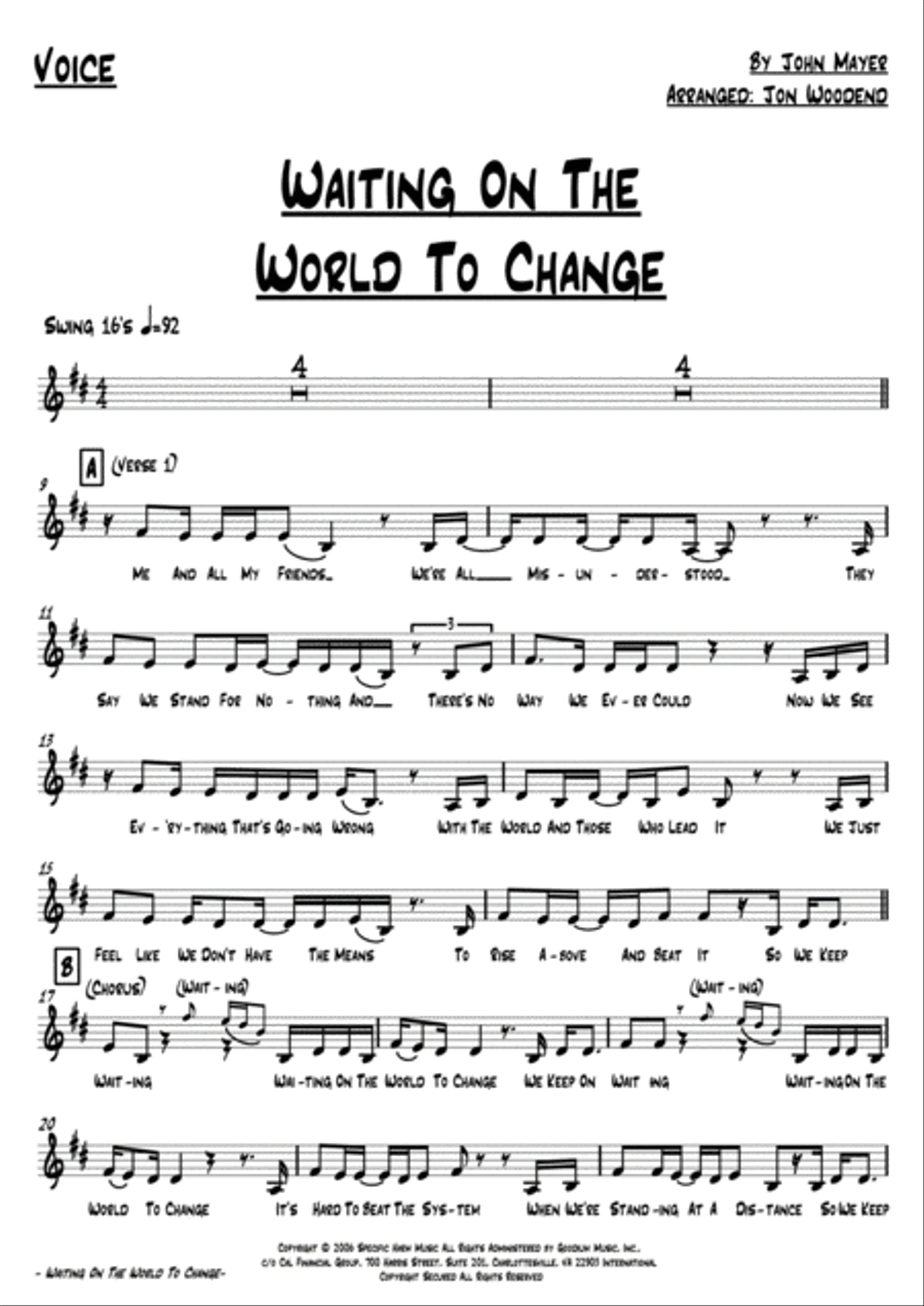 Waiting On The World To Change Jazz Ensemble scores gallery preview page 2