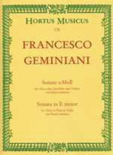 Geminiani - Sonata E Min Oboe (Flute/Violin)/Piano