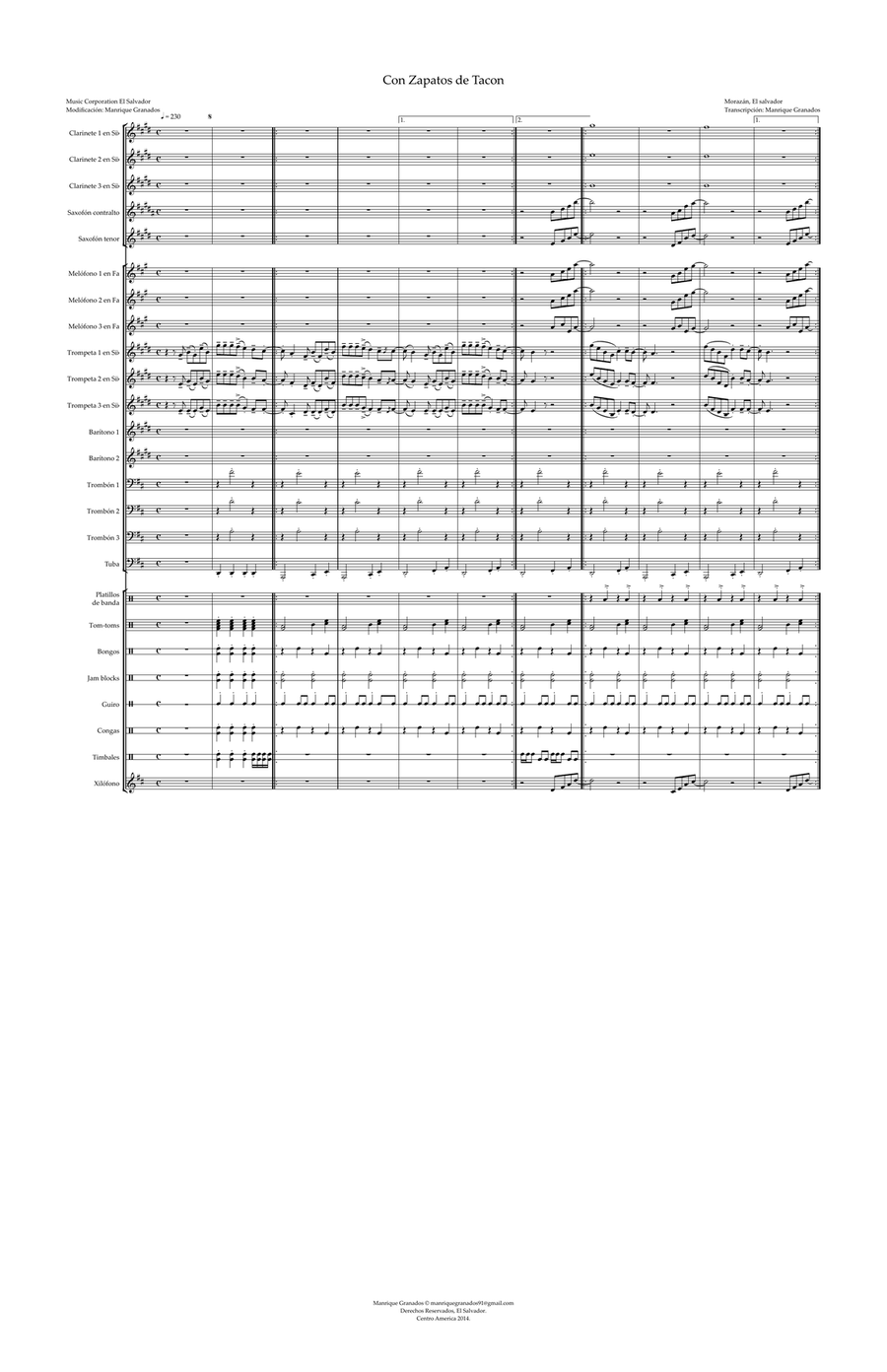 Con zapatos de tacon Con zapatos de tacon Concert Band scores gallery preview page 1