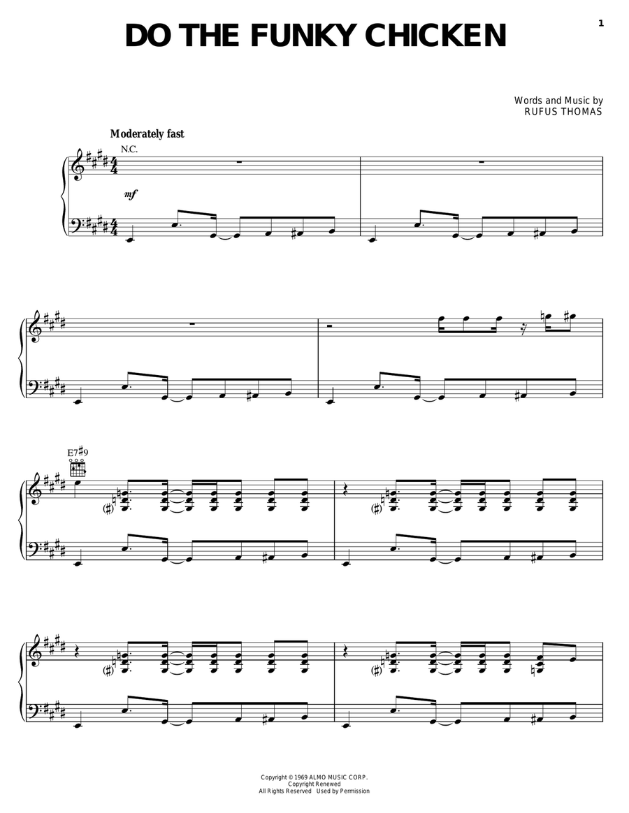 Do The Funky Chicken Do The Funky Chicken Piano, Vocal, Guitar scores gallery preview page 1