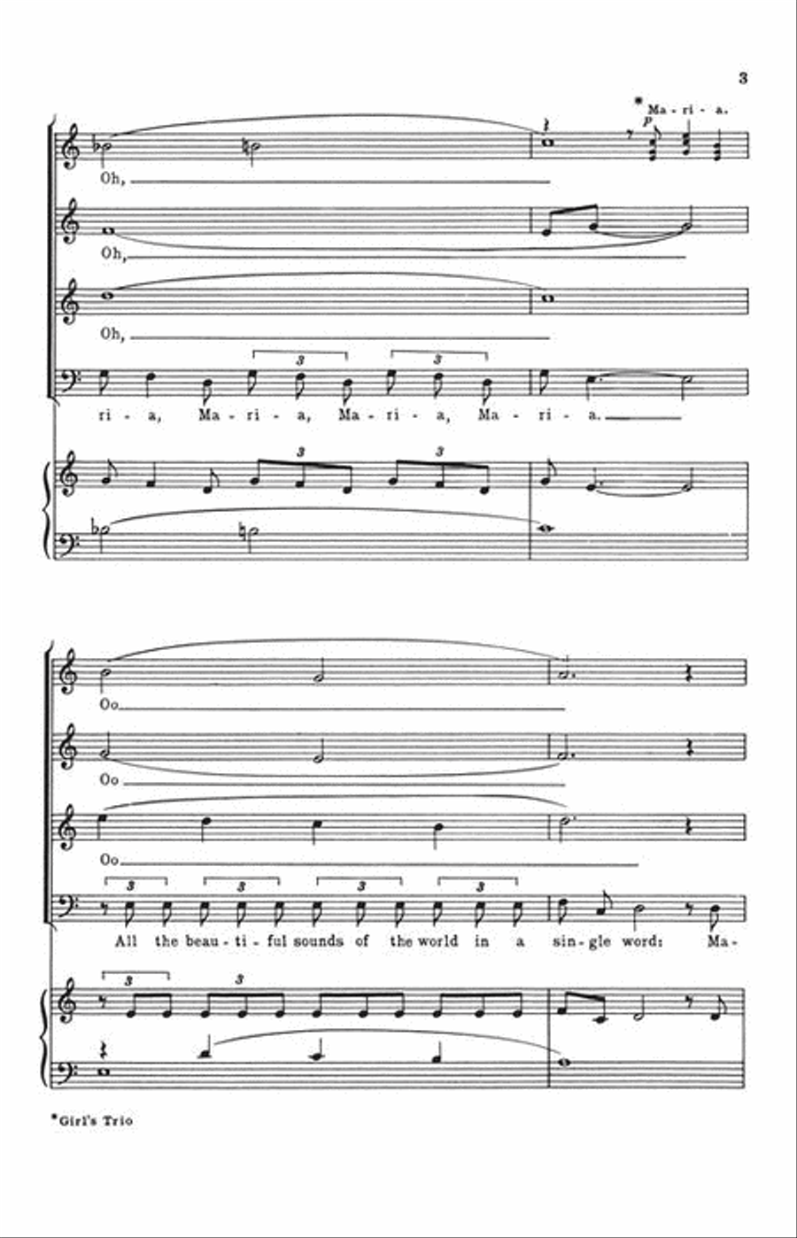 Maria (from West Side Story) 4-Part scores gallery preview page 4
