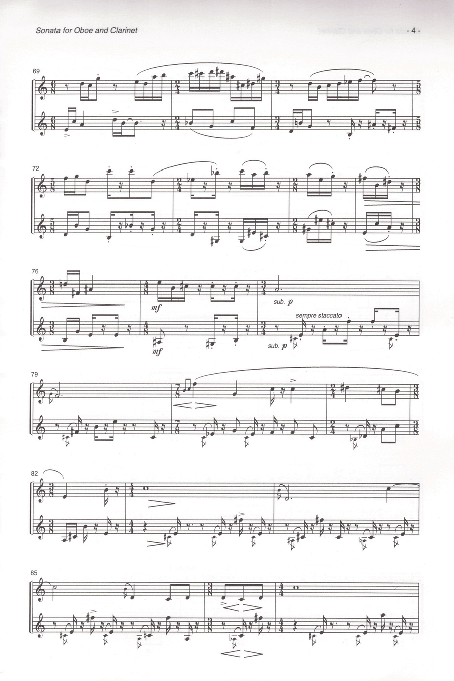 Sonata for Oboe and Clarinet Woodwind Duet scores gallery preview page 5