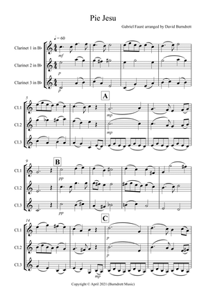 Pie Jesu (from Requiem) for Clarinet Trio