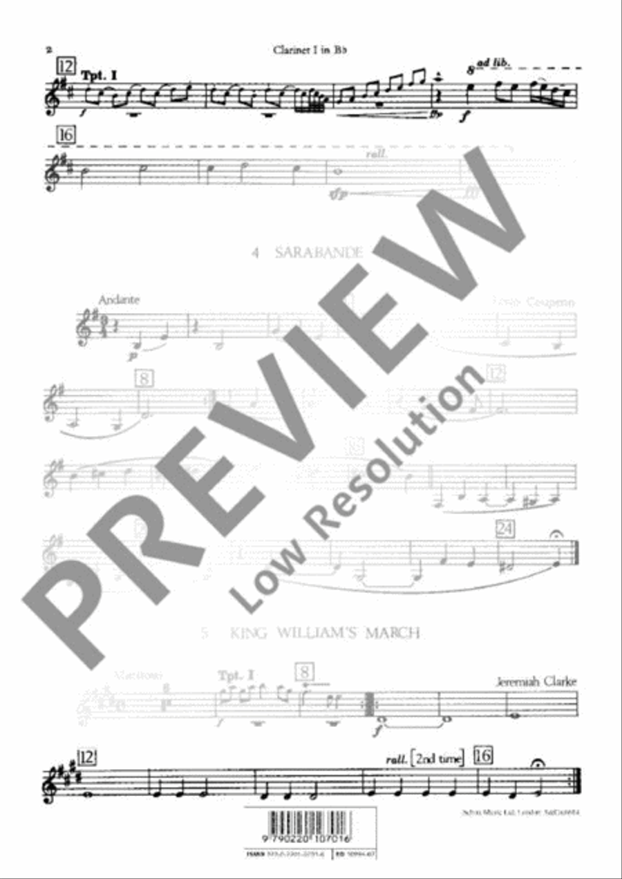 5 Voluntaries Clarinet scores gallery preview page 3