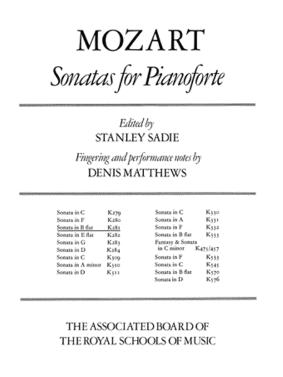 Sonata in B flat K. 281 Sonata in B flat K. 281 Piano Method scores gallery preview page 1