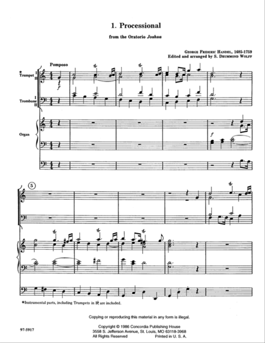 Three Processionals Trombone scores gallery preview page 3