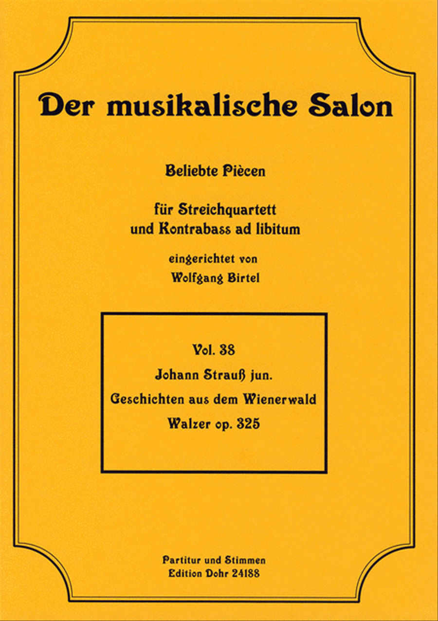 Geschichten aus dem Wienerwald op. 325 -Walzer- (für Streichquartett) String Quartet scores gallery preview page 1