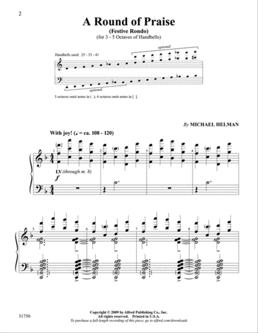 A Round of Praise A Round of Praise Handbell Choir scores gallery preview page 2