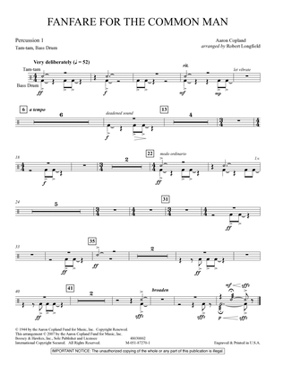 Fanfare For The Common Man - Percussion 1