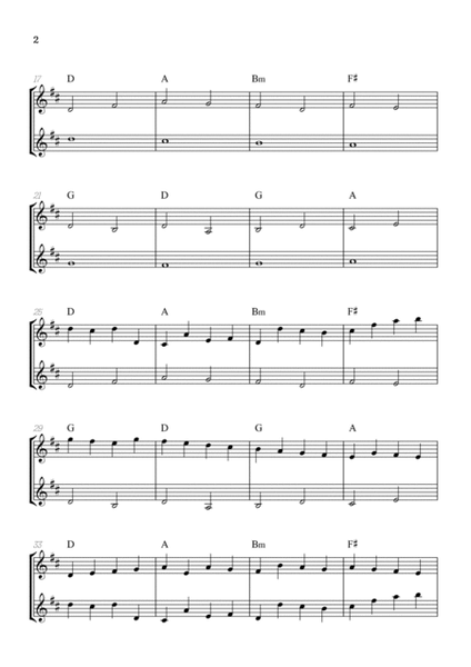 Pachelbel Canon in D • violin duet sheet music [chords] image number null