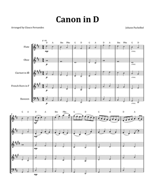 Canon by Pachelbel - Woodwind Quintet with Chord Notation