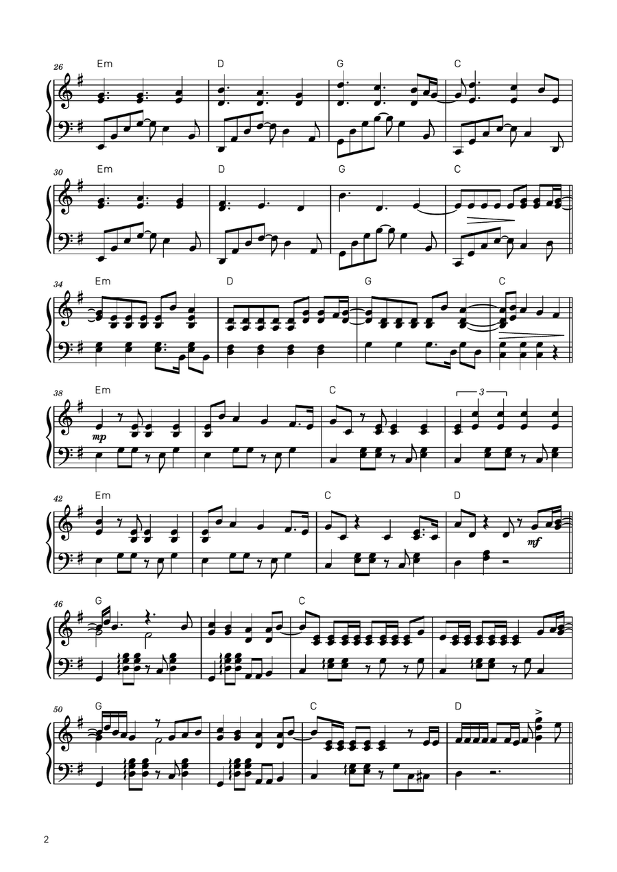 Thunderclouds Piano Solo scores gallery preview page 2
