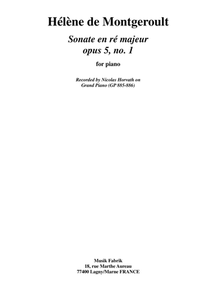 Book cover for Hélène de Montgeroult: Sonata in D major, Opus 5 no. 1