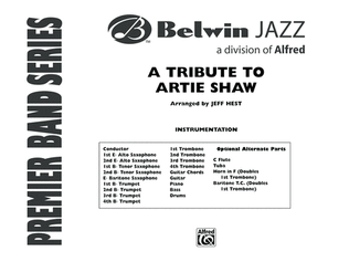 Book cover for A Tribute to Artie Shaw: Score